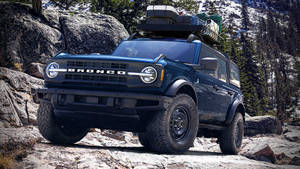 Ford Bronco Dark Blue Paint Wallpaper