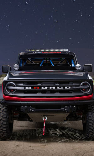 Ford Bronco Red And White Name Wallpaper