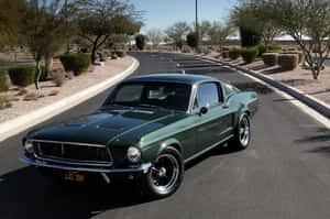 Ford Mustang Bullitt Parked On The Street Wallpaper
