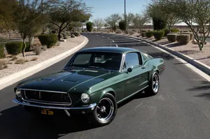 Ford Mustang Bullitt Parked On The Street Wallpaper