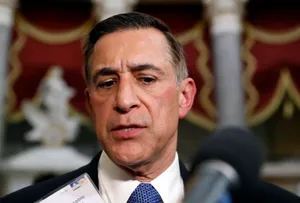 Former Congressman Darrell Issa Addressing A Public Event Wallpaper