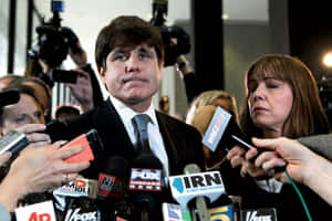 Former Illinois Governor Rod Blagojevich Engulfed By Local Media Reporters Wallpaper