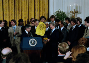 Former President Jimmy Carter Awarding Outstanding Individuals Wallpaper