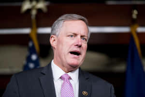 Former White House Chief Of Staff Mark Meadows During A Press Conference Wallpaper