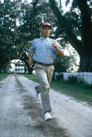 Forrest Gump Running In Dirt Road Wallpaper