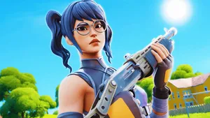 Fortnite - A Girl Holding A Gun Wallpaper