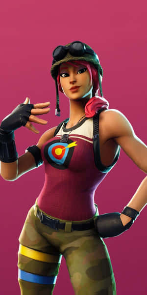 Fortnite - A Girl In Pink And Black Wallpaper