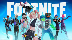 Fortnite - A Group Of Characters Standing In Front Of A Blue Background Wallpaper