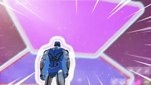 Fortnite - A Man In A Purple Suit Standing In Front Of A Purple Door Wallpaper