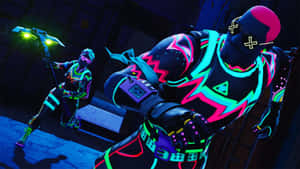 Fortnite - A Neon - Lit Game Wallpaper