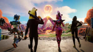 Fortnite Chapter2 Event Squad Gazingat Explosion Wallpaper