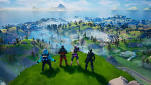 Fortnite Chapter2 Team Overlooking Landscape Wallpaper