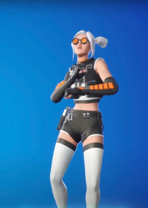 Fortnite Character Blue Background Wallpaper