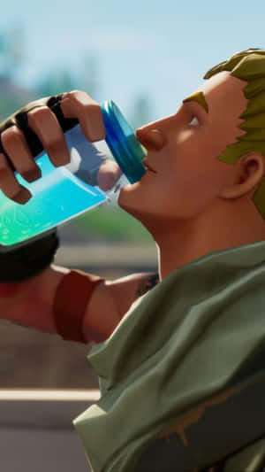 Fortnite Character Drinking Chug Jug Wallpaper