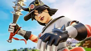 Fortnite Character With Spiked Mace Wallpaper