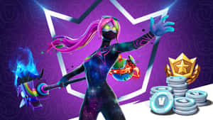 Fortnite Cosmic Skinwith V Bucksand Rewards Wallpaper