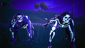 Fortnite Gamer In Purple Skull Trooper Skin Wallpaper