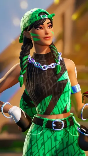 Fortnite Green Outfit Character Wallpaper