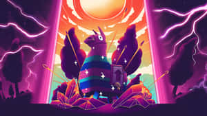 Fortnite Llama Pinata Sunset Wallpaper