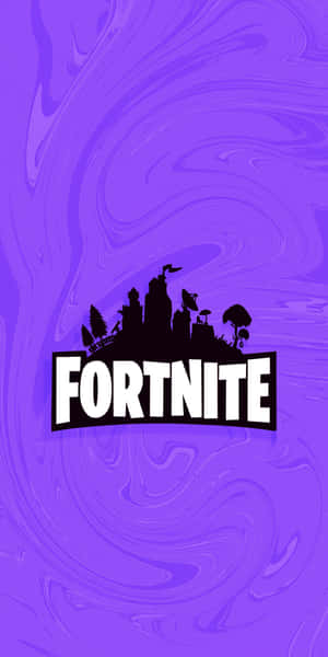 Fortnite Logo On A Purple Background Wallpaper