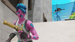 Fortnite Pink Ghoul Trooper Action Wallpaper