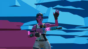 Fortnite Pink Ghoul Trooper Action Pose Wallpaper