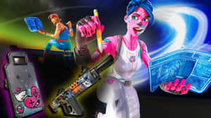 Fortnite Pink Ghoul Trooper Cosmic Backdrop Wallpaper