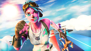 Fortnite Pink Ghoul Trooper Skydiving Wallpaper