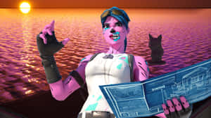 Fortnite Pink Ghoul Trooper Sunset Blueprints Wallpaper