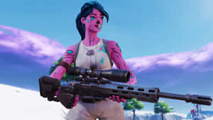 Fortnite Pink Ghoul Trooper With Sniper Wallpaper