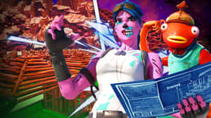 Fortnite Pink Ghoul Trooperand Fishstick Strategy Wallpaper