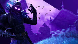 Fortnite Raven Skin Nighttime Backdrop Wallpaper