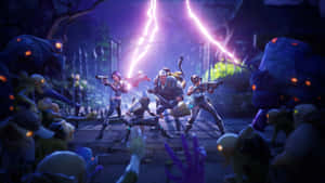 Fortnite Team Battle Against Monsters H D Wallpaper