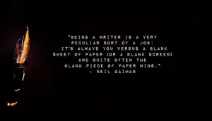 Fountain Penand Neil Gaiman Quote Wallpaper