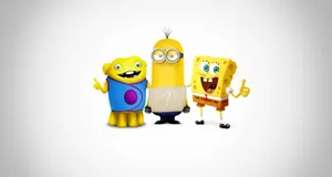 Four Adorable Cartoon Characters Exploring The City Wallpaper