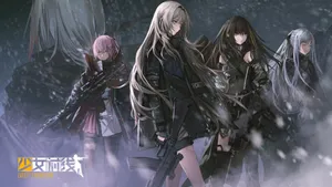 Four Gorgeous Girls' Frontline Fighters Wallpaper