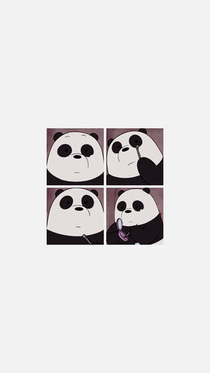 Four Panda We Bare Bears White Wallpaper
