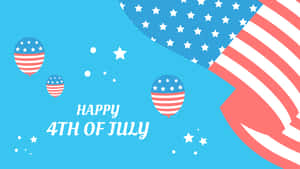 Fourthof July Celebration Balloonsand Flag Wallpaper