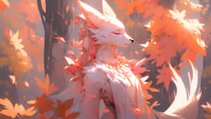 Fox Girl In Autumn Forest Wallpaper