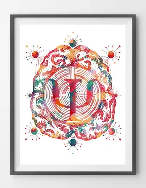 Framed Psychological Symbol Wallpaper