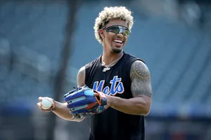 Francisco Lindor Smiling During Baseball Practice Wallpaper