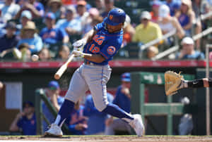 Francisco Lindor Swinging Baseball Game Wallpaper