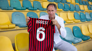 Franco Baresi Holding His Signed Jersey Wallpaper