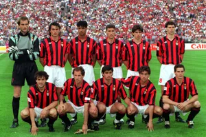 Franco Baresi Leading Ac Milan In 1993 Wallpaper