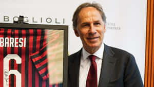 Franco Baresi With Framed Football Jersey Wallpaper