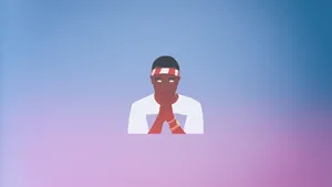 “frank Ocean Working On His Computer” Wallpaper