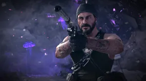 Frank Woods In Action During An Intense Battle Sequence Wallpaper