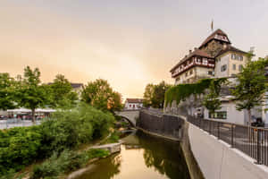 Frauenfeld Castle Sunset View Wallpaper