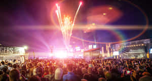 Frauenfeld Festival Crowd Fireworks Wallpaper