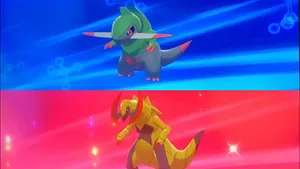 Fraxure And Haxorus Wallpaper